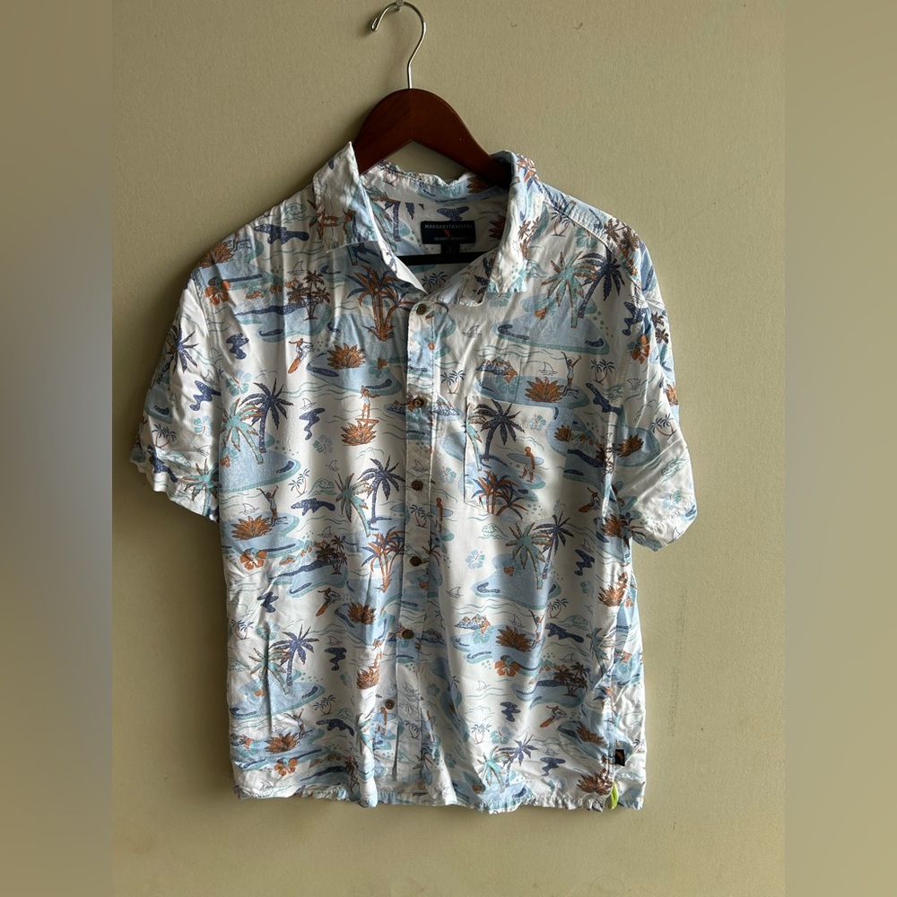 Margaritaville Palm Tree Print Men's Hawaiian 🌺 Shirt